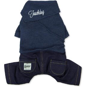 Touchdog Vogue Neck-Wrap Sweater و Denim Pant الزي ، متوسط ​​، رمادي in Kuwait