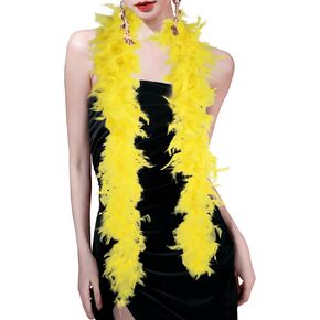 Chandelle Turkey Feather Boa 59 Inch للرقص المنزلي ، الحفلات ، الهالوين ، لباس ، حفل زفاف ، حرفة DIY ، زي الهالوين ، زينة الكرنفال (أبيض)