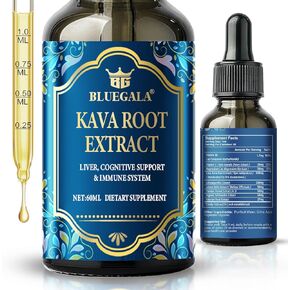 ملحق مستخلص الجذر الكافا الكافا ، قطرات الكافا الطبيعية ، ومساعدات مستخلص Kava عالية التركيز للاسترخاء ، والدعم المعرفي ، والجهاز المناعي ، 60 مل