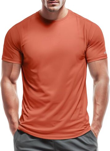 Zengjo Mens Athletic Shirts Moisture-Wicking Quick Dry Workout Tees Lightweight Crewneck T-Shirts for Running Gym Casual Work in Saudi Arabia