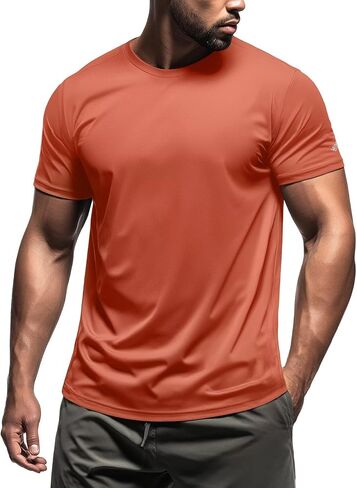 Zengjo Mens Athletic Shirts Moisture-Wicking Quick Dry Workout Tees Lightweight Crewneck T-Shirts for Running Gym Casual Work in Saudi Arabia