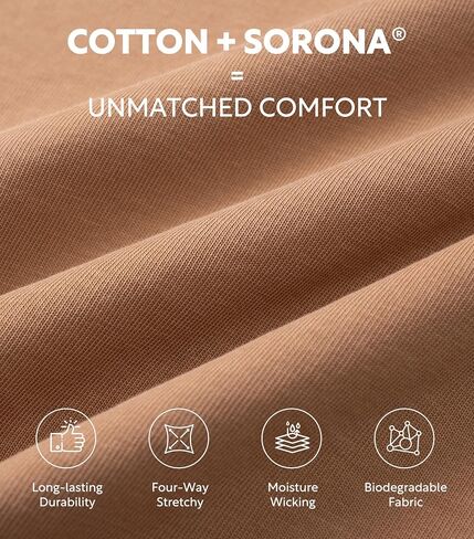 DAVID ARCHY Men's Heavyweight T-Shirt 260g Cotton Sorona Moisture-Wicking Shirts Stretch Side Slit Tees for Men 1-Pack in Kuwait