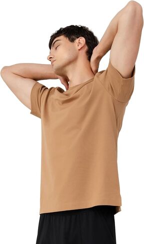DAVID ARCHY Men's Heavyweight T-Shirt 260g Cotton Sorona Moisture-Wicking Shirts Stretch Side Slit Tees for Men 1-Pack in Kuwait