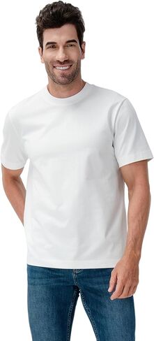 DAVID ARCHY Men's Heavyweight T-Shirt 260g Cotton Sorona Moisture-Wicking Shirts Stretch Side Slit Tees for Men 1-Pack in Kuwait
