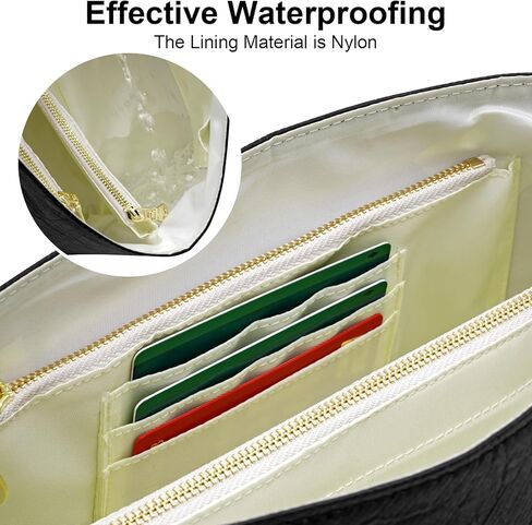 Waterproof Purse Organizer Insert for Longchamp le Pliage Large Handbags Insert DupontPaper Lightweight with YKK Zipper (Black, Large) in Kuwait