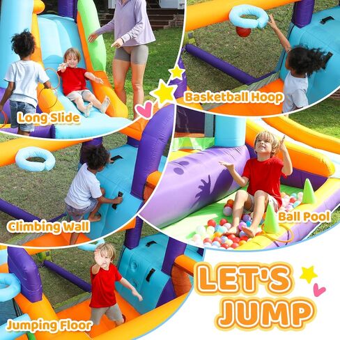 Airmyfun نطاطات نطاطية القابلة للنفخ للأطفال في الهواء الطلق ، قلعة نطاطية قابلة للنفخ للأطفال الكبار ، الأطفال يرتدون منزل مع منفاخ للحفلات الداخلية ، شريحة الأطفال القفز منزل نفخ in Kuwait