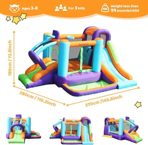 Airmyfun نطاطات نطاطية القابلة للنفخ للأطفال في الهواء الطلق ، قلعة نطاطية قابلة للنفخ للأطفال الكبار ، الأطفال يرتدون منزل مع منفاخ للحفلات الداخلية ، شريحة الأطفال القفز منزل نفخ in Kuwait
