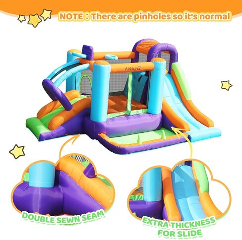 Airmyfun نطاطات نطاطية القابلة للنفخ للأطفال في الهواء الطلق ، قلعة نطاطية قابلة للنفخ للأطفال الكبار ، الأطفال يرتدون منزل مع منفاخ للحفلات الداخلية ، شريحة الأطفال القفز منزل نفخ in Kuwait