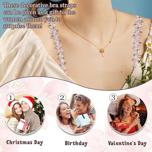 Floral Bra Straps Decorative for Women, Removable Invisible Floral Bra Straps Replacement, Shoulder Straps in Saudi Arabia