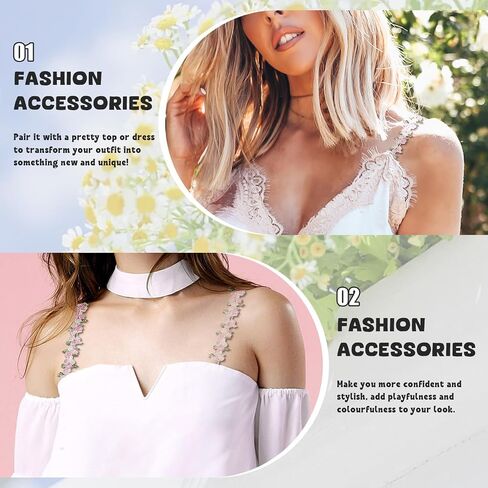 Floral Bra Straps Decorative for Women, Removable Invisible Floral Bra Straps Replacement, Shoulder Straps in Saudi Arabia