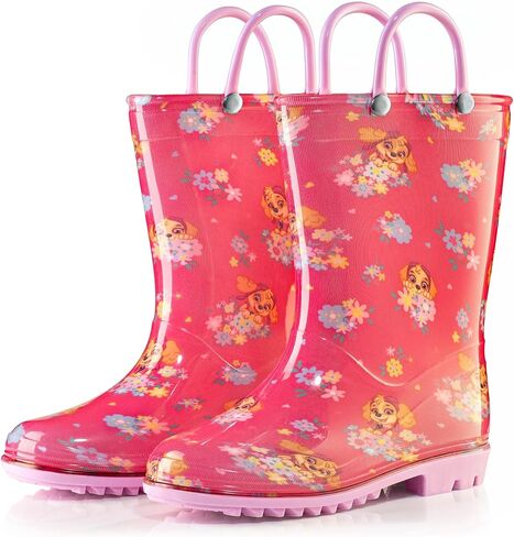Nickelodeon Paw Patrol Girls' Waterproof PVC Rain Boots with Easy-On Handles – Toddler & Little Kid Sizes in Kuwait