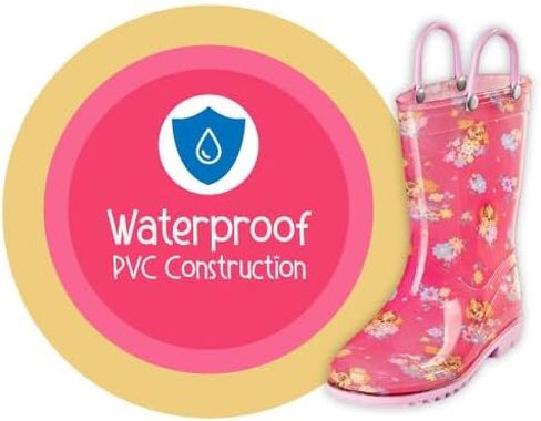 Nickelodeon Paw Patrol Girls' Waterproof PVC Rain Boots with Easy-On Handles – Toddler & Little Kid Sizes in Kuwait