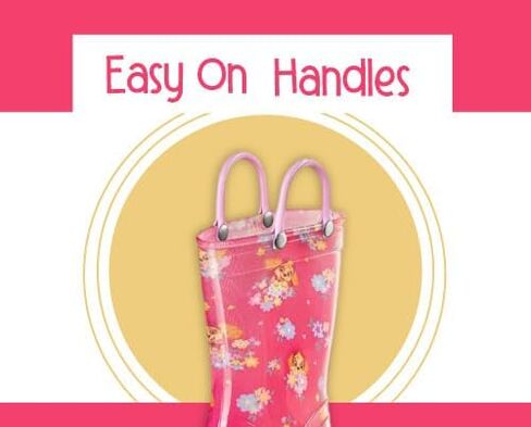 Nickelodeon Paw Patrol Girls' Waterproof PVC Rain Boots with Easy-On Handles – Toddler & Little Kid Sizes in Kuwait