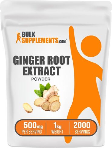 plksupplements.com مسحوق استخراج جذر الزنجبيل - ملحق الزنجبيل ، مسحوق جذر الزنجبيل - ملحق الأعشاب ، خالي من الغلوتين ، 500 ملغ لكل وجبة ، 500 جرام (1.1 رطل) (حزمة 1) in Kuwait