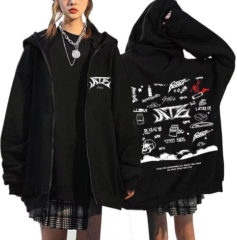 KPOP Stray Kids ألبوم جديد Ate Hoodie Jacket Felix Hyunjin Bangchan Leeknow Minho World Tour zippered Sweatershirt Screet in Kuwait