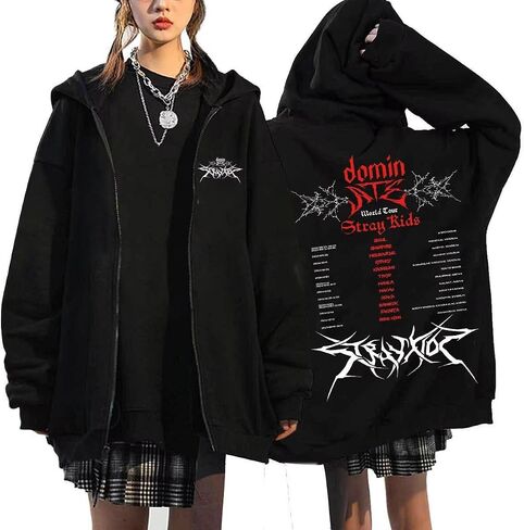 KPOP Stray Kids ألبوم جديد Ate Hoodie Jacket Felix Hyunjin Bangchan Leeknow Minho World Tour zippered Sweatershirt Screet in Kuwait