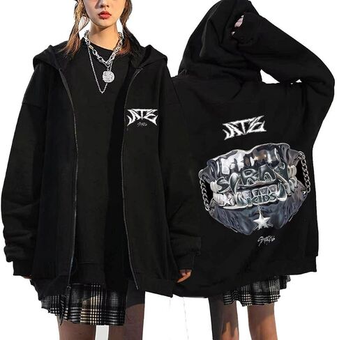 KPOP Stray Kids ألبوم جديد Ate Hoodie Jacket Felix Hyunjin Bangchan Leeknow Minho World Tour zippered Sweatershirt Screet in Kuwait