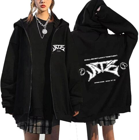 KPOP Stray Kids ألبوم جديد Ate Hoodie Jacket Felix Hyunjin Bangchan Leeknow Minho World Tour zippered Sweatershirt Screet in Kuwait