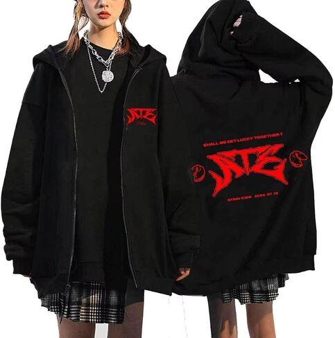 KPOP Stray Kids ألبوم جديد Ate Hoodie Jacket Felix Hyunjin Bangchan Leeknow Minho World Tour zippered Sweatershirt Screet in Kuwait