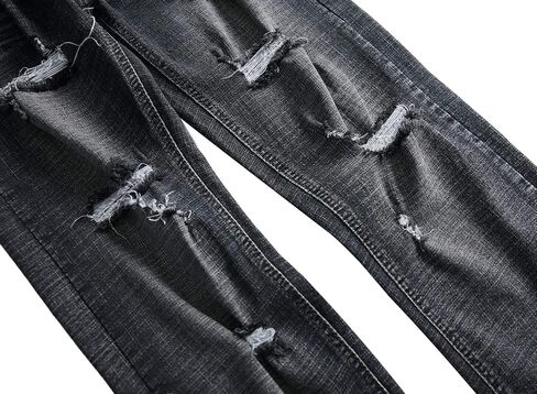 Men's Ripped Skinny Stretch Distressed Destroyed Slim Jeans Denim Pants in Saudi Arabia