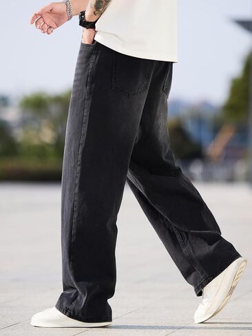Men's Baggy Jeans Y2K Vintage Wide Leg Denim Pants Hip Hop Extra Loose Skater Jeans Streetwear in Kuwait