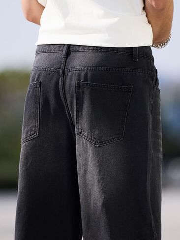 Men's Baggy Jeans Y2K Vintage Wide Leg Denim Pants Hip Hop Extra Loose Skater Jeans Streetwear in Kuwait