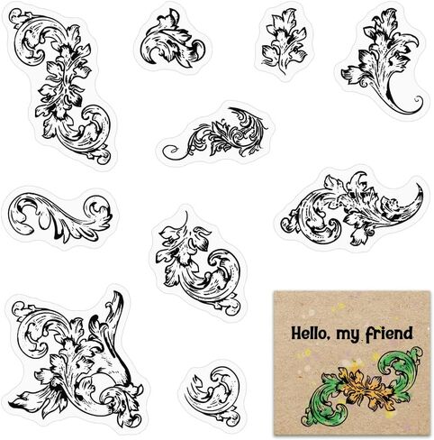 Vintage Flower Clear Stamps for Card Making Flowers Stamps Small Lace Flowers Rubber Stamps Transparent Silicone Stamps for DIY Scrapbooking Supplies Embossing Paper Card Album Decoration Craft in Saudi Arabia