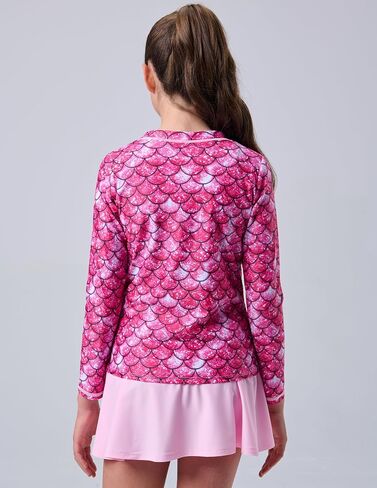 2 Pack: Girls Rash Guard Two Piece Bathing Suit Long Sleeve Swimsuit - Toddler Swimwear with Skirts Shorts 3T-12Y in Kuwait