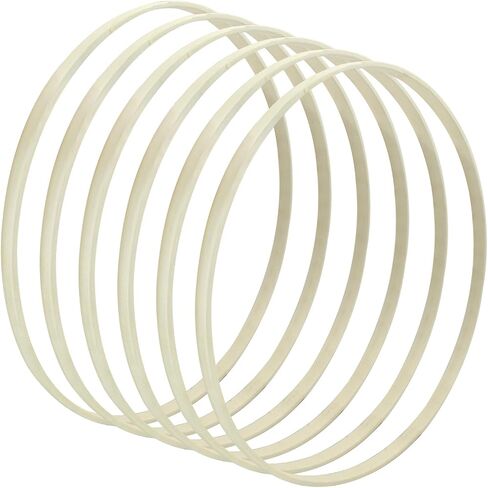 Hitefu 6 Packs 12 Inch Bamboo Floral Rings ، أطواق تطريز خشبية كبيرة للحرف اليدوية ، وحلم الماسك ، وحفل الزفاف ، والاسترداد (30 سم) in Kuwait