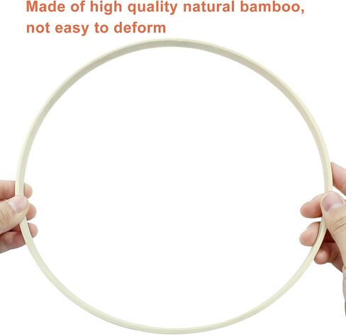 Hitefu 6 Packs 12 Inch Bamboo Floral Rings ، أطواق تطريز خشبية كبيرة للحرف اليدوية ، وحلم الماسك ، وحفل الزفاف ، والاسترداد (30 سم) in Kuwait