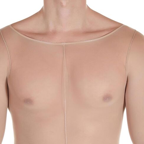 htruiya مثير bodystbocking رجالي الملابس الداخلية كاملة الجسم تخزين رقيقة ماتي رجال الأسود جولة الرقبة طويلة الأكمام in Kuwait