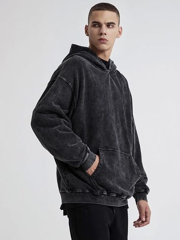 Mens Hoodies Vintage Oversized Hoodie Acid Wash Couples Cotton Pullover Hoodies for Men Streetwear Sweatshirts in Saudi Arabia