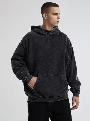 Mens Hoodies Vintage Oversized Hoodie Acid Wash Couples Cotton Pullover Hoodies for Men Streetwear Sweatshirts in Saudi Arabia