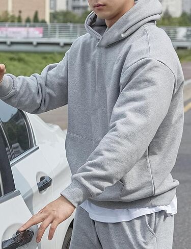هوديز الرجال فضفاضة ملائمة pullover الأزياء عارضة الأكمام الطويلة مقنعين مع جيب in Kuwait