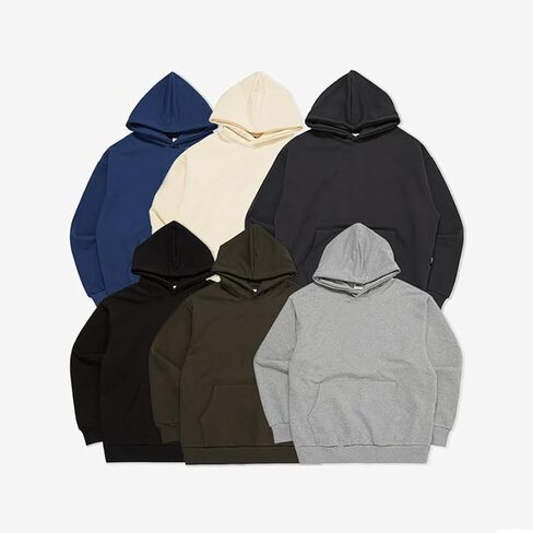 هوديز الرجال فضفاضة ملائمة pullover الأزياء عارضة الأكمام الطويلة مقنعين مع جيب in Kuwait