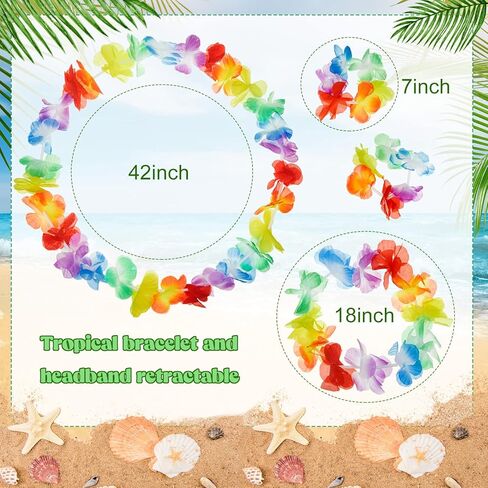 Jecery 20 Pcs Grass Skirts Hawaiian Luau Hula Skirts with 20 Leis 40 Bracelets 20 Necklaces for Women Adult Tropical Beach Holiday Hawaiian Luau Party Decorations in Kuwait