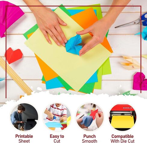 White Cardstock 8.5 × 11 - ورقة بطاقة سميكة 100 ورقة ، 230 GSM (غطاء 85 رطل) - مخزون بطاقات بيضاء مثالية للطباعة ، مشاريع DIY ، الدعوات ، سجلات القصاصات ، الرسومات والحرف اليدوية in Kuwait