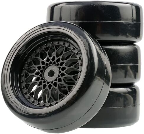 1/10 مجموعة إطارات السيارات الانجراف ، قطر 63 مم عجلات RC Car Road وإطارات مع إطارات سيارة RC 12 مم RC إطارات إطارات 3/6/9MM ملائمة لـ HSP HPI Sakura RC Car Accessories (اللون: إزاحة 9 مم) in Kuwait
