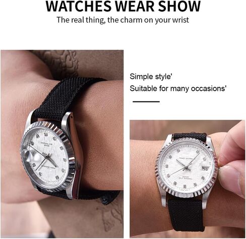 Premium Soft Hybrid (Leather and Sailcloth) Watch Bands for Men Women,18mm 20mm 22mm Multiple Sizes Quick Release Replacement Watch Straps in Kuwait