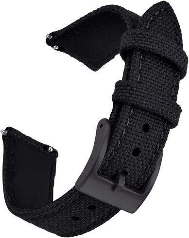 Premium Soft Hybrid (Leather and Sailcloth) Watch Bands for Men Women,18mm 20mm 22mm Multiple Sizes Quick Release Replacement Watch Straps in Kuwait