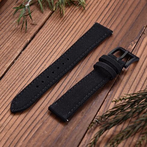 Premium Soft Hybrid (Leather and Sailcloth) Watch Bands for Men Women,18mm 20mm 22mm Multiple Sizes Quick Release Replacement Watch Straps in Kuwait