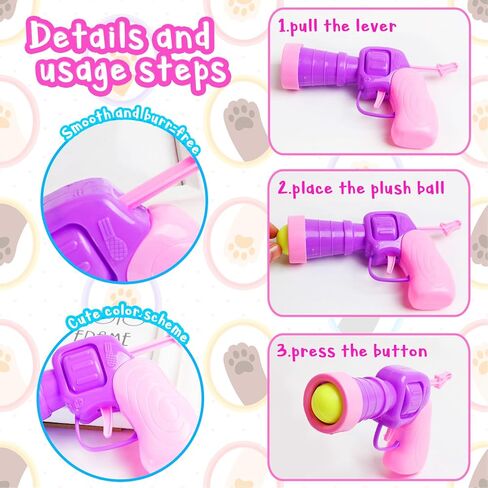 كرات لعبة Cat مع مجموعة قاذفات ، 2 قاذفات لعبة Cat و 100 Glitter Cat Pom Pom Balls ، Cat Fetch Toy Interactive Toy Balls for Kitty Gifts in Kuwait