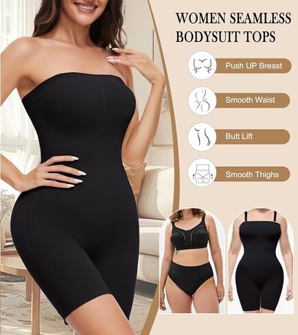 Strapless Shapewear Bodysuit Body Shaper for Women Under Dress Butt Lifter Tummy Control Full Body Shapewear in Saudi Arabia