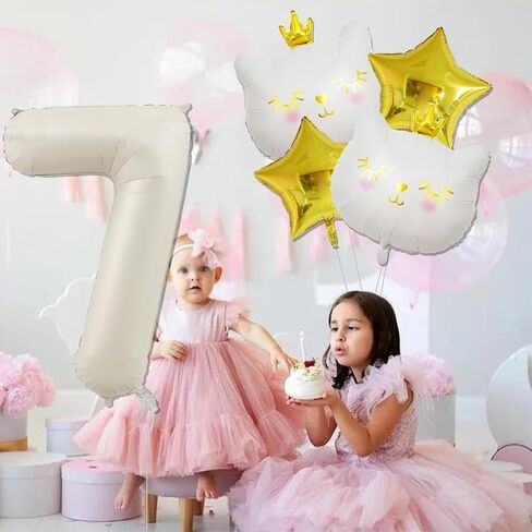 Cat Balloons White Number 1 Balloon Cat Birthday Decorations White Cat Foil Balloon 1th Birthday Decorations for Girl in Kuwait