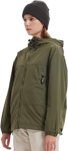 BGX Bluemagic Spring Women's Softshell Jacket with Hood Fleece Lined Warm Lightweight Waterproof Insulated Windbreaker in Saudi Arabia