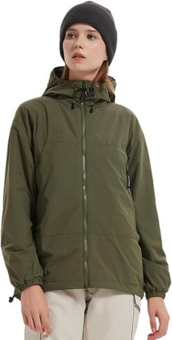 BGX Bluemagic Spring Women's Softshell Jacket with Hood Fleece Lined Warm Lightweight Waterproof Insulated Windbreaker in Saudi Arabia