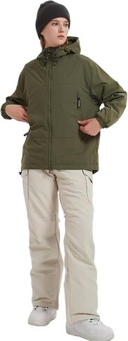 BGX Bluemagic Spring Women's Softshell Jacket with Hood Fleece Lined Warm Lightweight Waterproof Insulated Windbreaker in Saudi Arabia