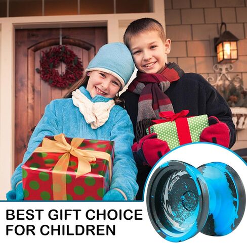 Foutesnice FS23 Metal Yo-Yo Professional-خدعة استجابة Yoyo للأطفال من 8 إلى 12 مبتدئين والكبار ، تدور الإصبع Yo-Yo مع 10 سلاسل ، حالة ، قفاز ومجموعة محمل قابلة للتعديل-شريحة Blue Blue in Kuwait