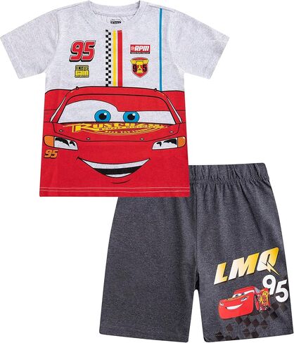 Disney Cars Lightning McQueen Boys Short Sleeve T-Shirt and Shorts 2 Piece Set for Toddlers to Big Kids in Saudi Arabia