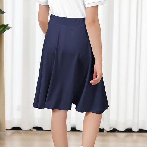 Zando Girls' Knee Length Skorts A Line Skirt with Shorts Kids Teens Athletic Skort Size 6-14 -for School&Playtime in Kuwait